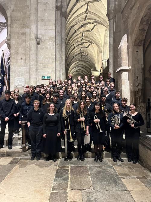 A selection of Peter Symonds students who performed at the annual carol concert